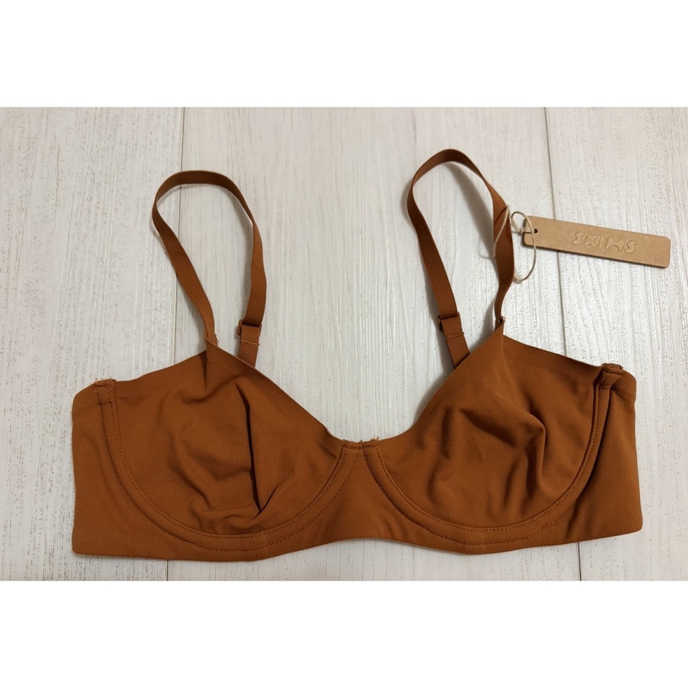 NWT SKIMS Fits Everybody Unlined Demi Bra Sz‎ 34B Bronze Color
